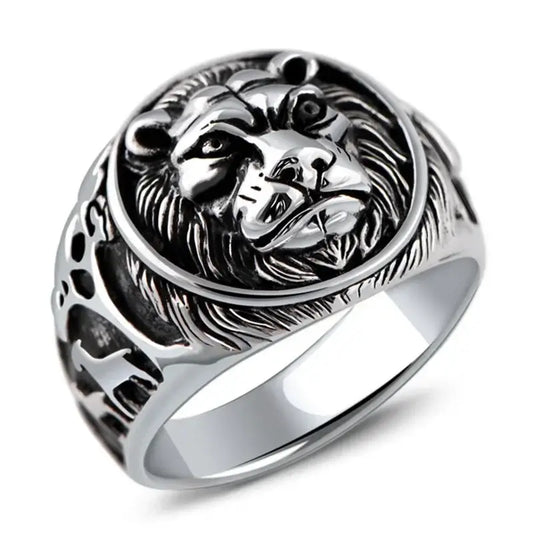 Silver Lion Ring , Infinite Steampunk