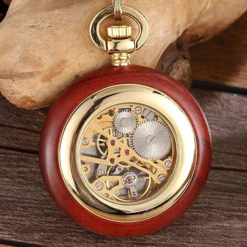 Wood Mechanical Pocket Watch , Infinite Steampunk
