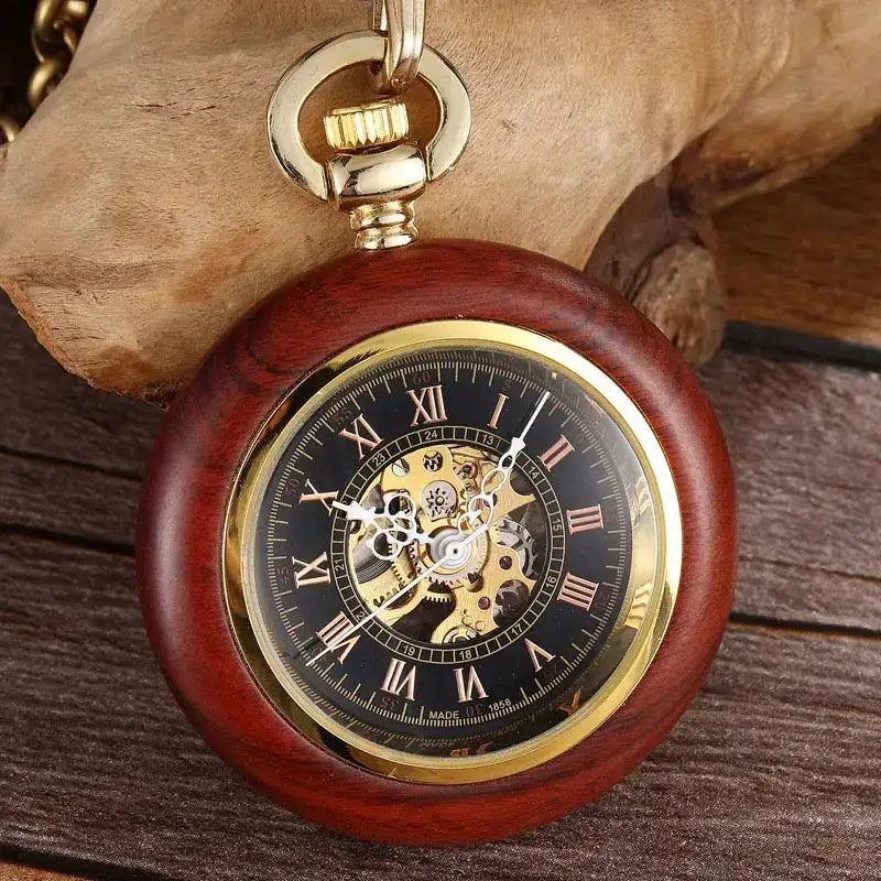 Wood Mechanical Pocket Watch , Infinite Steampunk